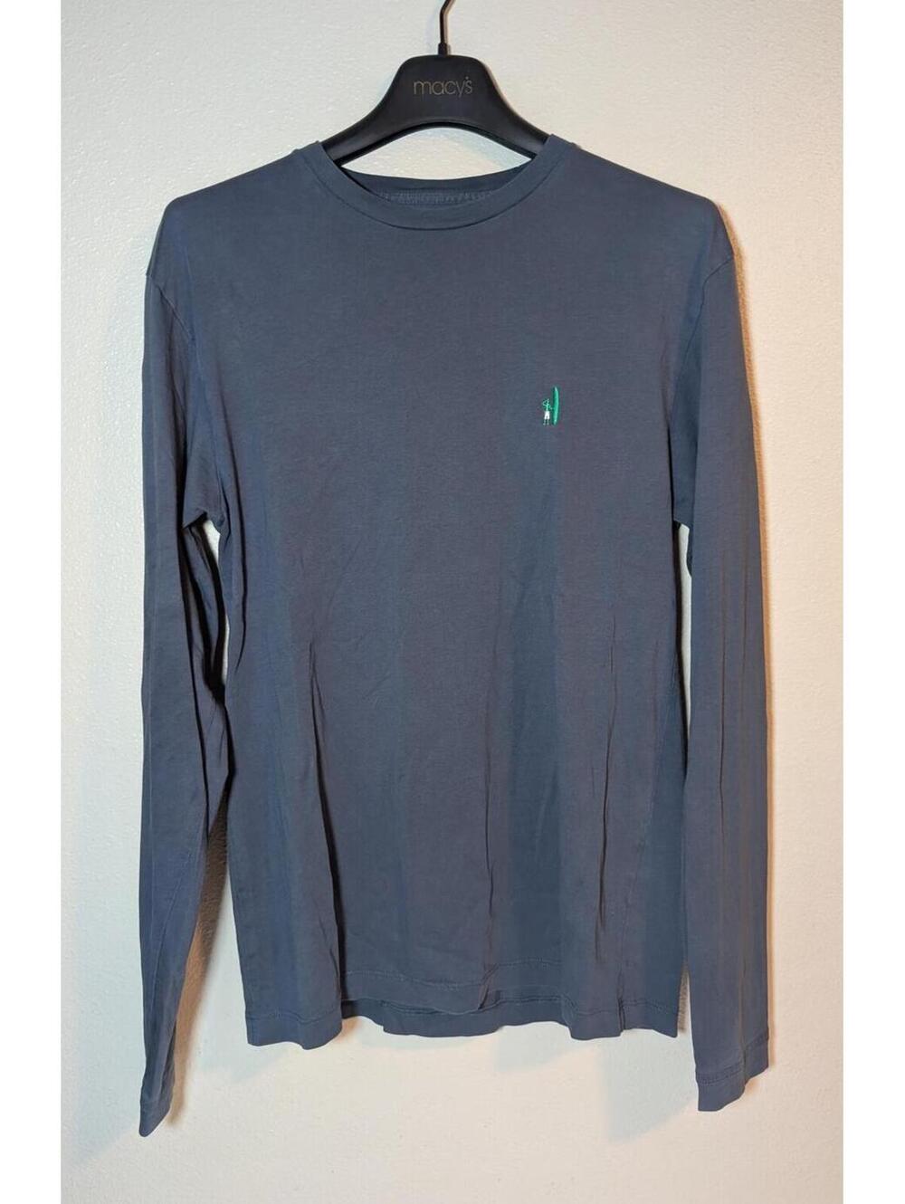 johnnie-O Long Sleeve Cotton Crewneck T-Shirt Blue Gray Men’s Size S